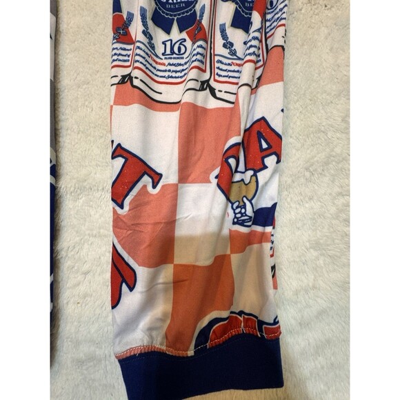 Mens Pajama Pants Lounge Pabst Blue Ribbon Size Small Sleep Jogger Beer Can PBR - Picture 16 of 16